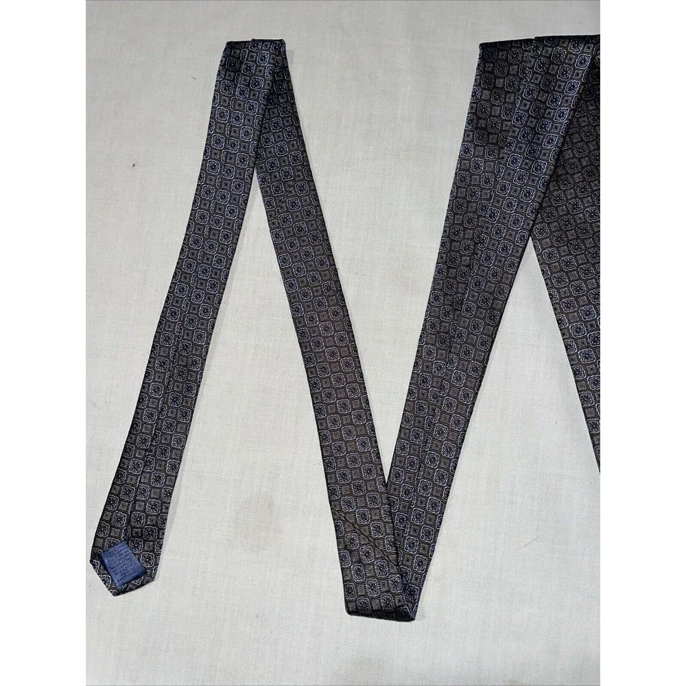 Brooks Brothers Makers Men’s Dress Tie Size 57” Blue Geometric Business Formal